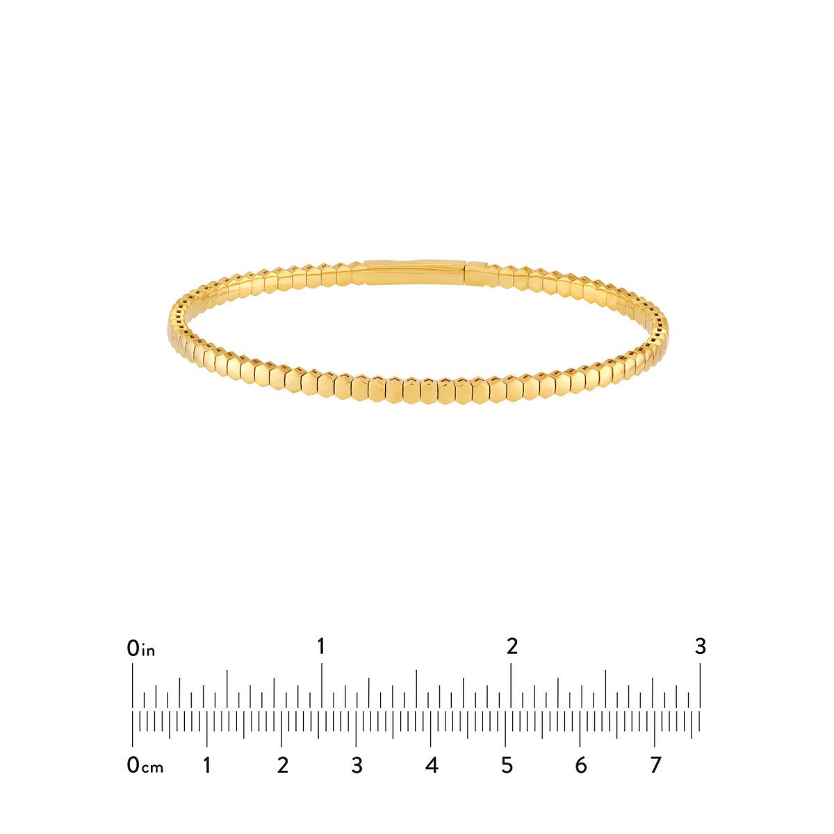 Birmingham Jewelry - 14K Yellow Gold 3.10mm Hexagonal Link Flexi Bracelet - Birmingham Jewelry