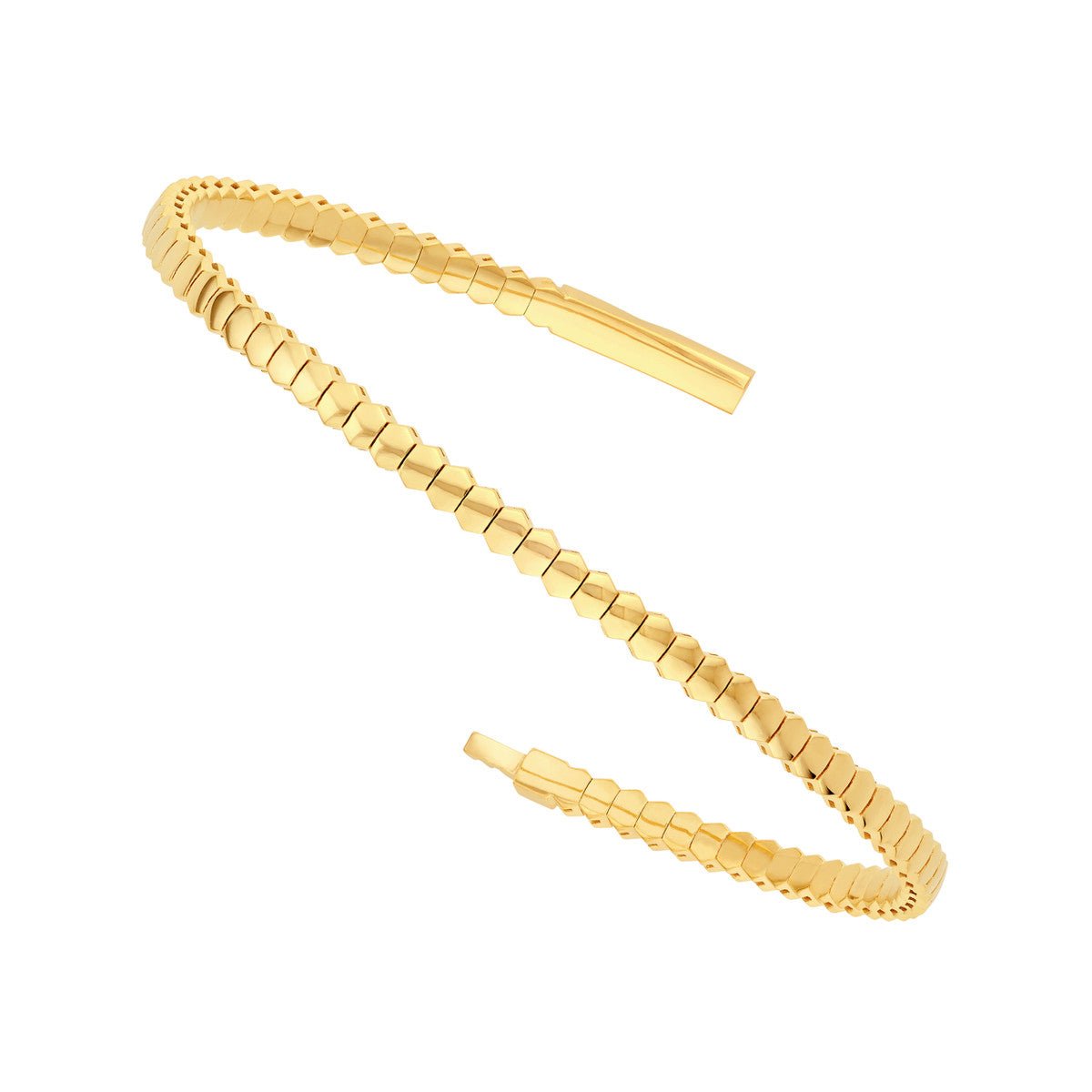 Birmingham Jewelry - 14K Yellow Gold 3.10mm Hexagonal Link Flexi Bracelet - Birmingham Jewelry