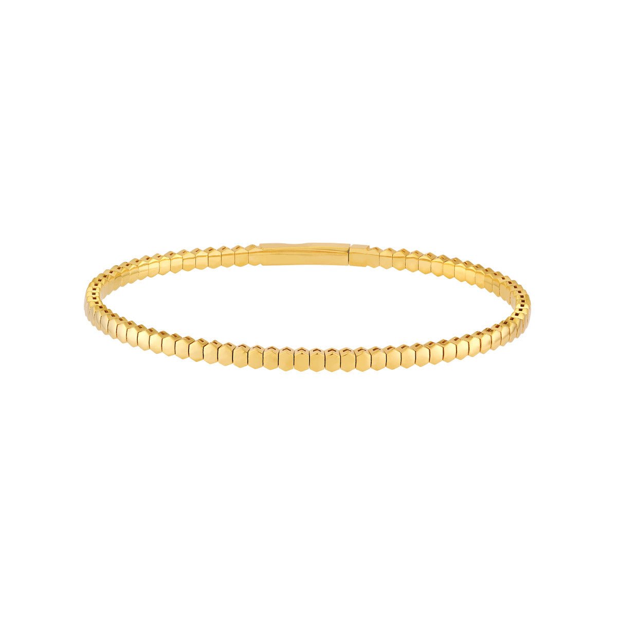 Birmingham Jewelry - 14K Yellow Gold 3.10mm Hexagonal Link Flexi Bracelet - Birmingham Jewelry