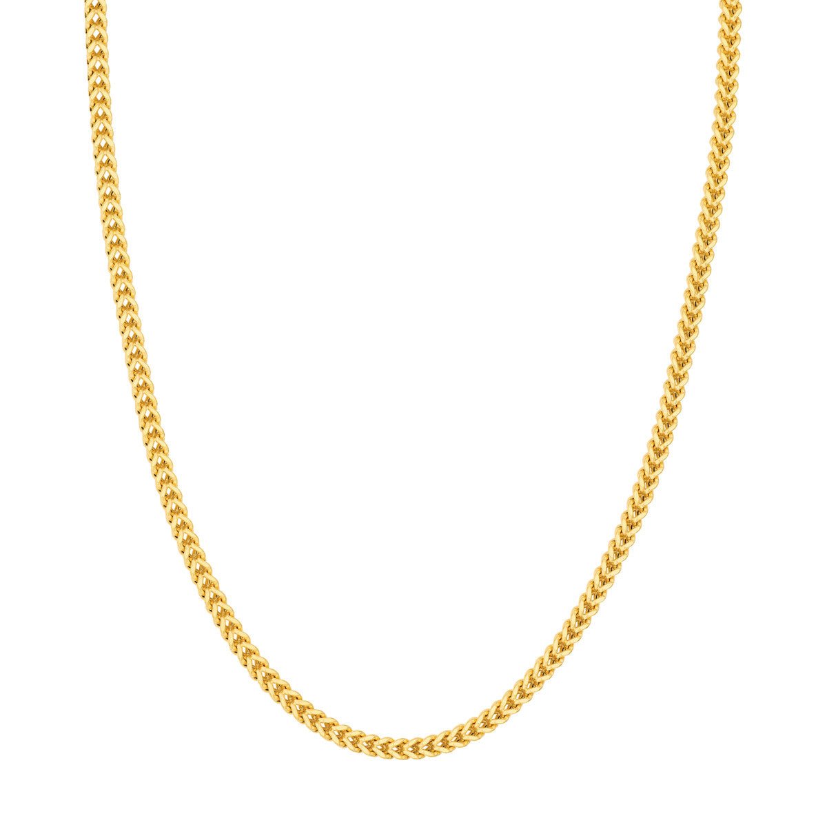 Birmingham Jewelry - 14K Yellow Gold 3.40mm Hollow Square Franco Chain - Birmingham Jewelry
