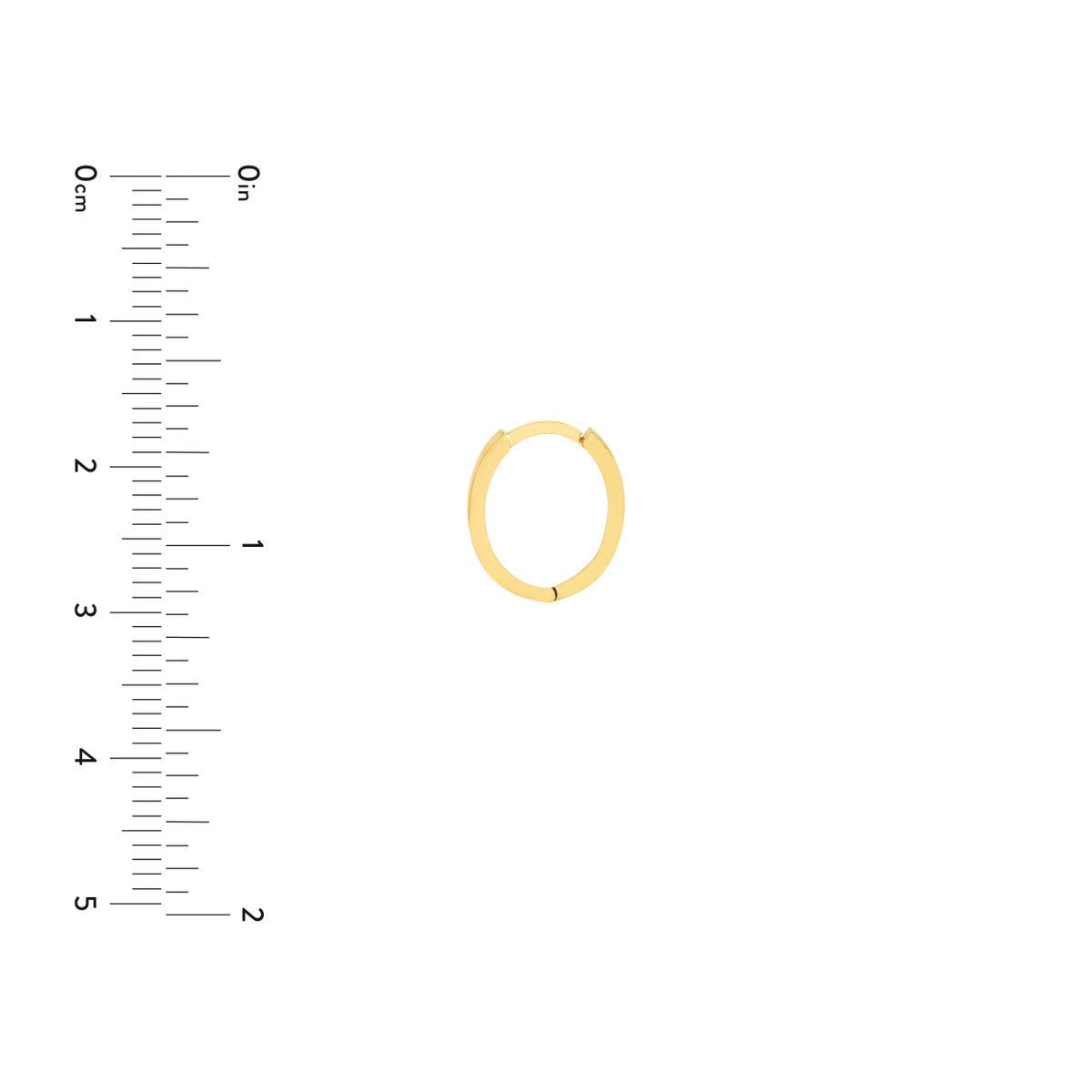 Birmingham Jewelry - 14K Yellow Gold 3.50mm Oval Hoop Earrings - Birmingham Jewelry