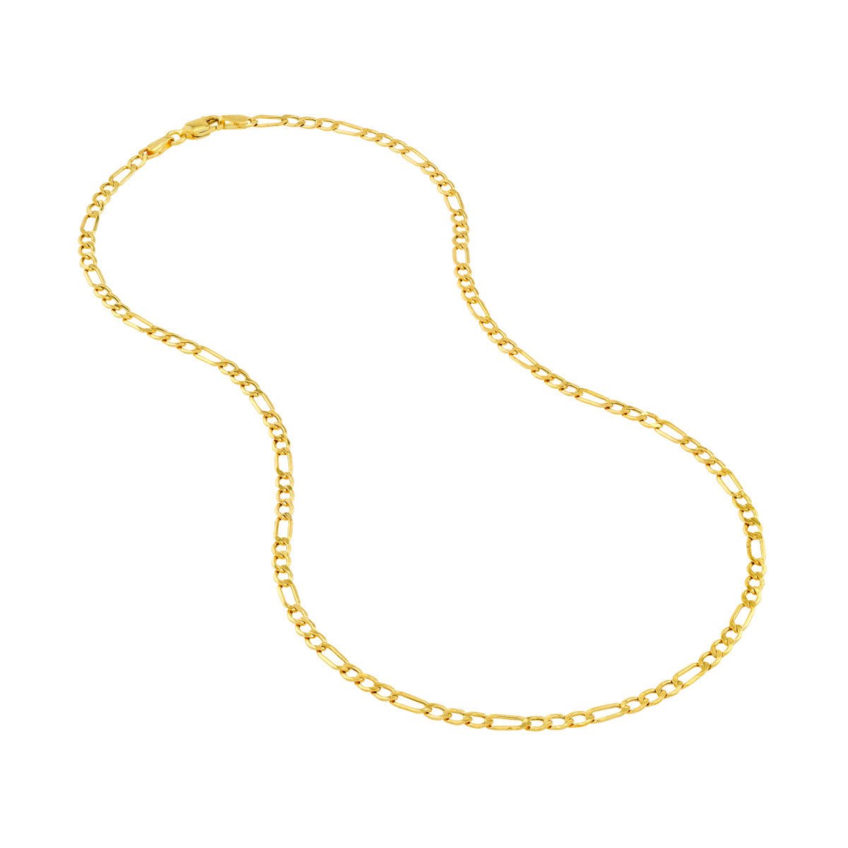 Birmingham Jewelry - 14K Yellow Gold 3.60mm Hollow D/C Figaro Chain - Birmingham Jewelry