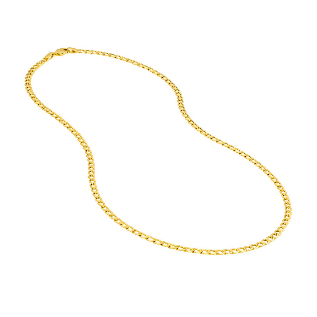 Birmingham Jewelry - 14K Yellow Gold 3.70mm Hollow D/C Curb Chain - Birmingham Jewelry