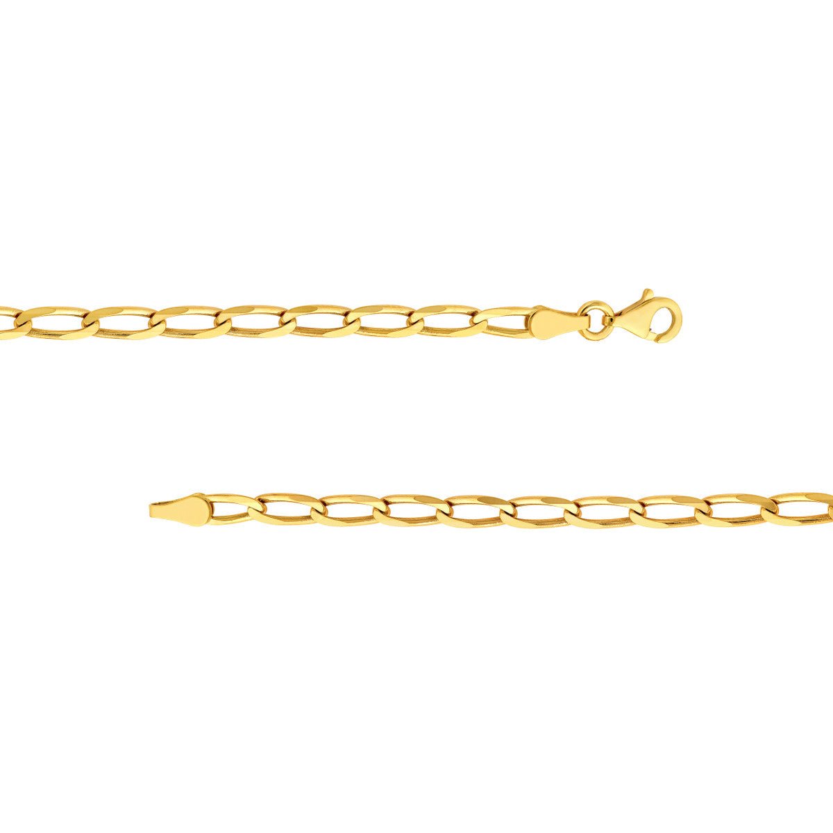 Birmingham Jewelry - 14K Yellow Gold 3.80mm Long Link Curb Chain - Birmingham Jewelry