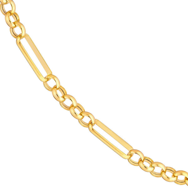 Birmingham Jewelry - 14K Yellow Gold 3.95mm Hollow (5+1) Rolo Chain - Birmingham Jewelry