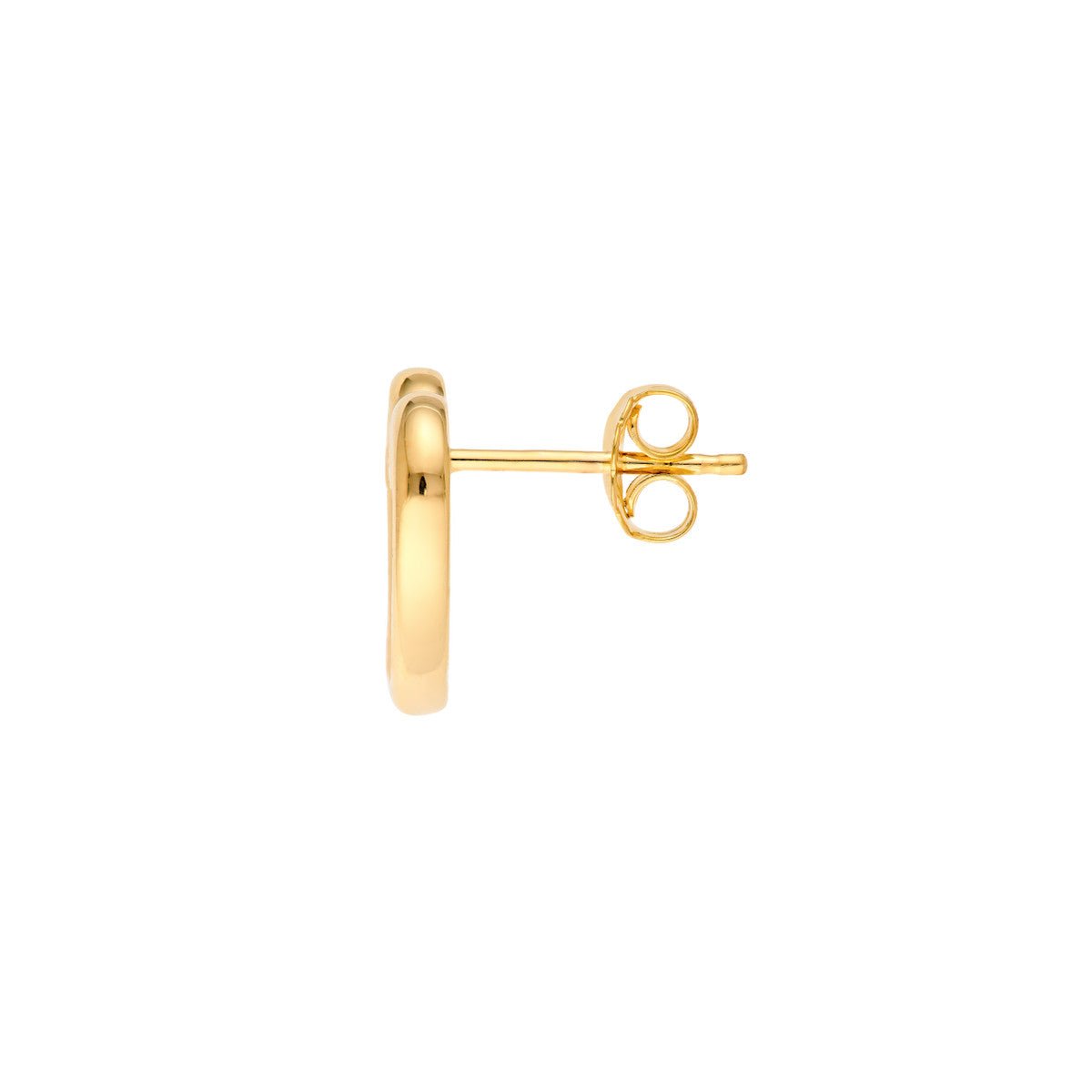 Birmingham Jewelry - 14K Yellow Gold 3D Open Wavy Heart Stud Earrings - Birmingham Jewelry