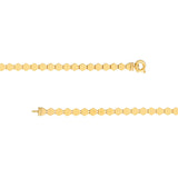 Birmingham Jewelry - 14K Yellow Gold 3D Polished Hexagonal Flat Link Bracelet - Birmingham Jewelry