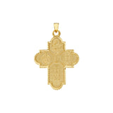 Birmingham Jewelry - 14K Yellow Gold 4 Way Double Sided Medal Cross Pendant - Birmingham Jewelry