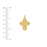 Birmingham Jewelry - 14K Yellow Gold 4 Way Double Sided Medal Cross Pendant - Birmingham Jewelry