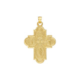 Birmingham Jewelry - 14K Yellow Gold 4 Way Double Sided Medal Cross Pendant - Birmingham Jewelry