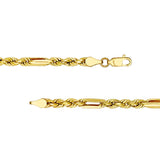 14K Yellow Gold 4.00mm D/C Hollow Figarope Milano Chain Birmingham Jewelry Gold Chain Birmingham Jewelry 