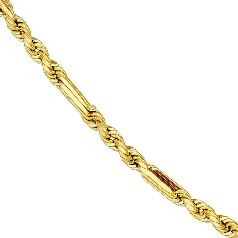 14K Yellow Gold 4.00mm D/C Hollow Figarope Milano Chain Birmingham Jewelry Gold Chain Birmingham Jewelry 