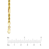 14K Yellow Gold 4.00mm D/C Hollow Figarope Milano Chain Birmingham Jewelry Gold Chain Birmingham Jewelry 