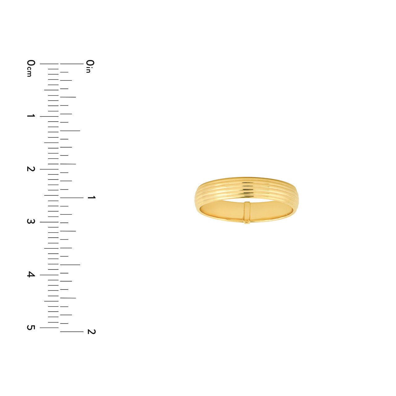 Birmingham Jewelry - 14K Yellow Gold 4.00mm Multi Line Tube Ring - Birmingham Jewelry