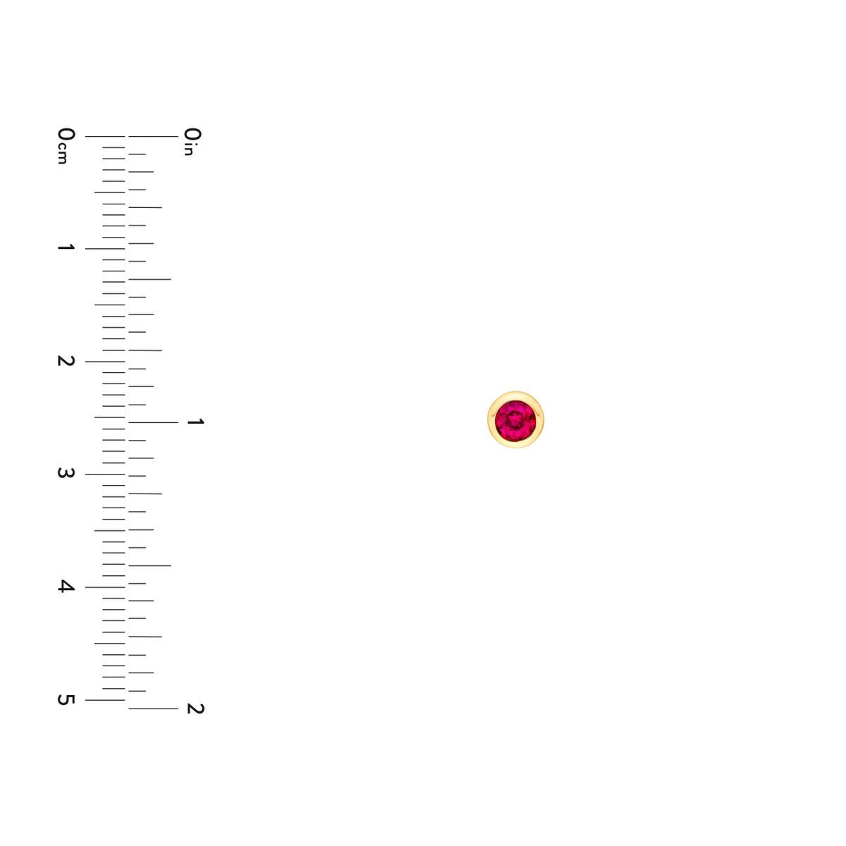 Birmingham Jewelry - 14K Yellow Gold 4.00mm Round Ruby Stud Earrings - Birmingham Jewelry