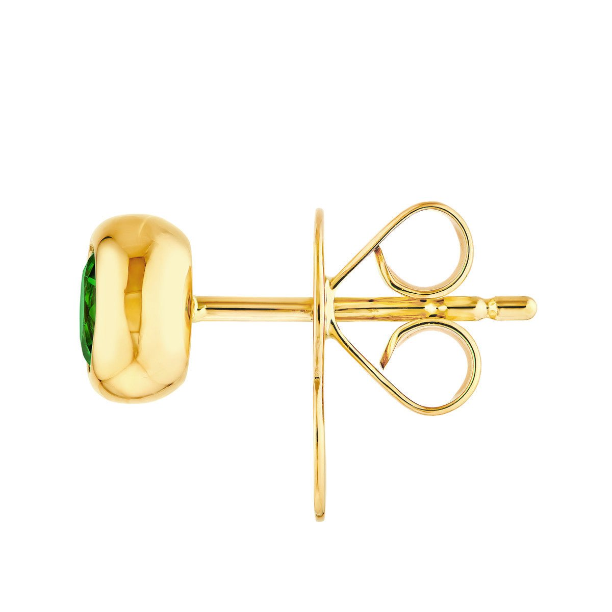 Birmingham Jewelry - 14K Yellow Gold 4.00mm Round Tsavorite Stud Earrings - Birmingham Jewelry
