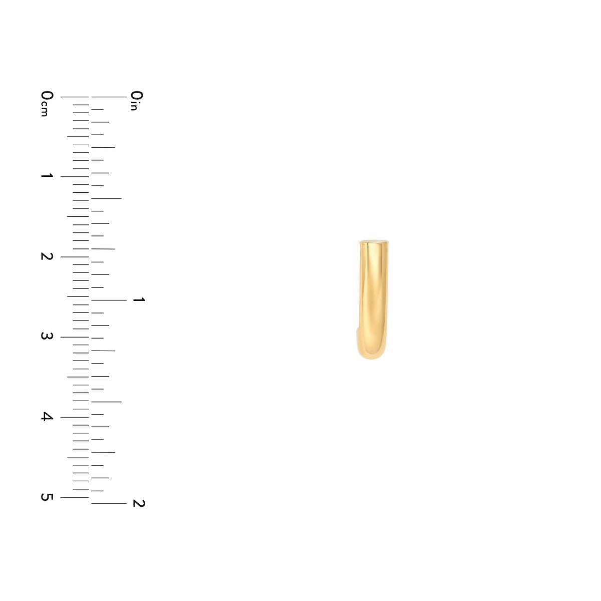 Birmingham Jewelry - 14K Yellow Gold 4.00mm Small Round J Hoop Earrings - Birmingham Jewelry