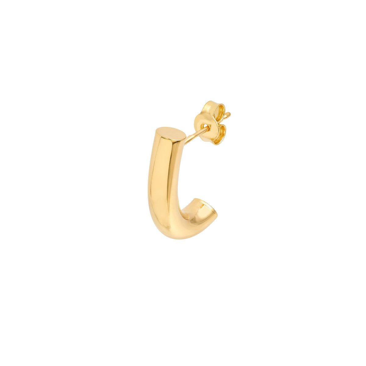 Birmingham Jewelry - 14K Yellow Gold 4.00mm Small Round J Hoop Earrings - Birmingham Jewelry