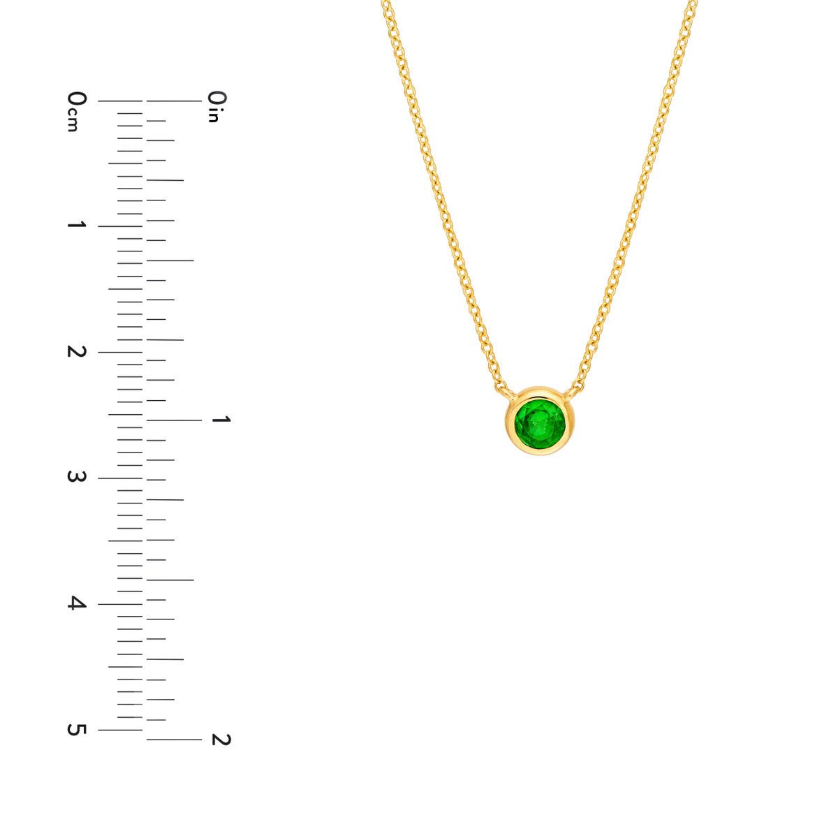 Birmingham Jewelry - 14K Yellow Gold 4.00mm Tsavorite Stone Bezel Necklace - Birmingham Jewelry
