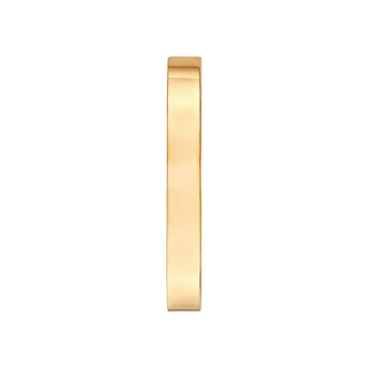 Birmingham Jewelry - 14K Yellow Gold 4.00mm x 1.50mm Rectangle Tube Oval Hoop Earrings - Birmingham Jewelry