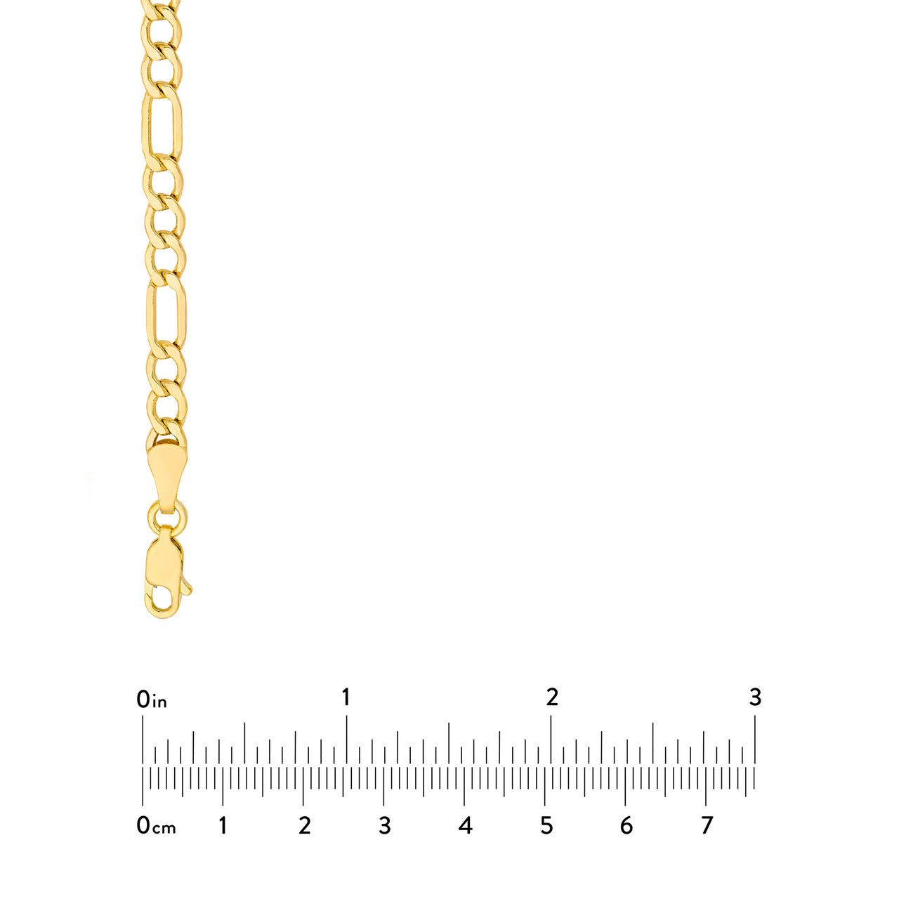 Birmingham Jewelry - 14K Yellow Gold 4.40mm Hollow D/C Figaro Chain - Birmingham Jewelry