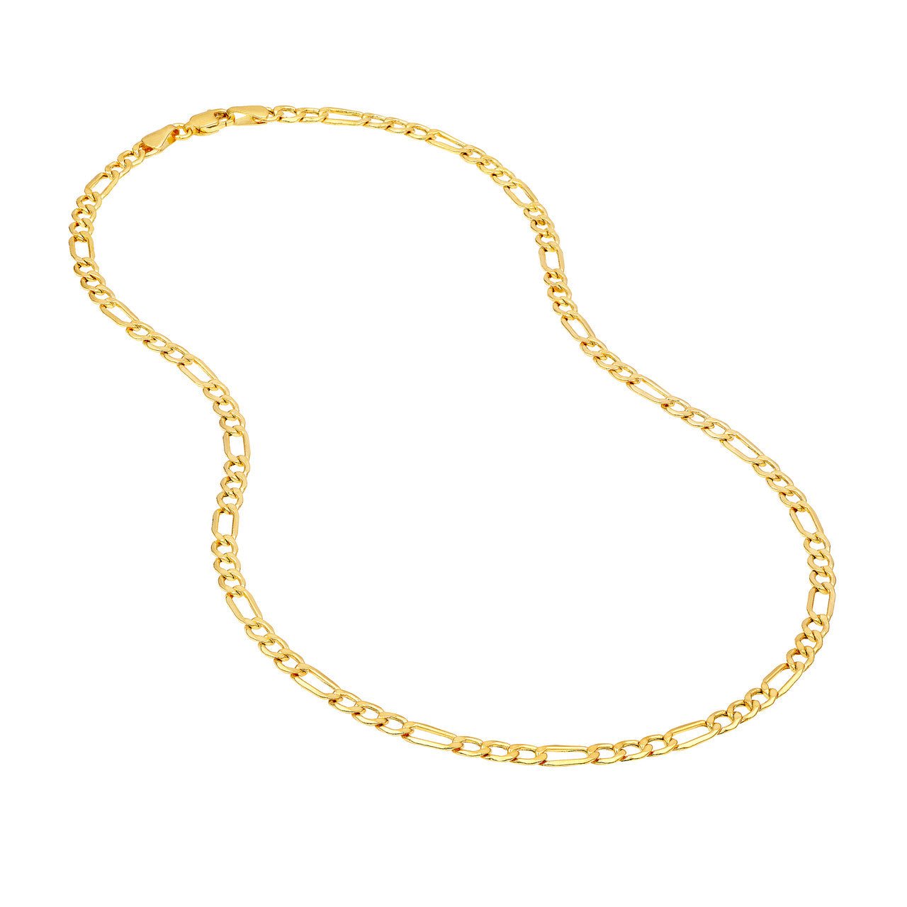 Birmingham Jewelry - 14K Yellow Gold 4.40mm Hollow D/C Figaro Chain - Birmingham Jewelry