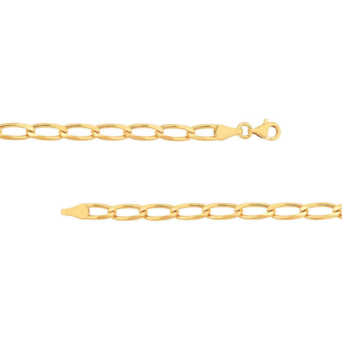 Birmingham Jewelry - 14K Yellow Gold 4.45mm D/C Long Link Curb Chain - Birmingham Jewelry