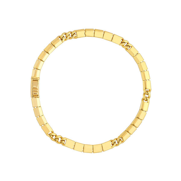 Birmingham Jewelry - 14K Yellow Gold 4.70mm Hollow Round Box Lock Chain Bracelet - Birmingham Jewelry