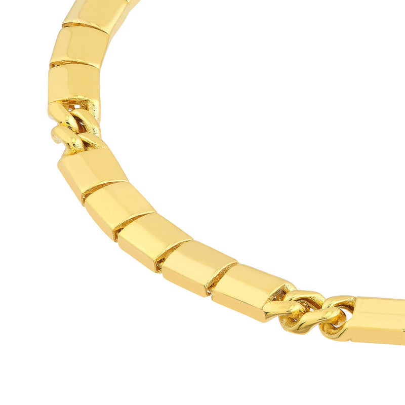 Birmingham Jewelry - 14K Yellow Gold 4.70mm Hollow Round Box Lock Chain Bracelet - Birmingham Jewelry