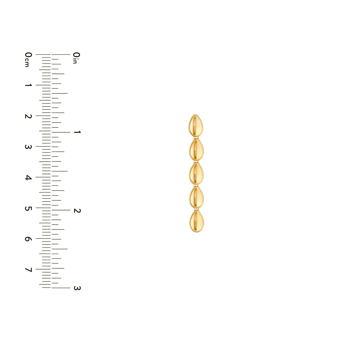 Birmingham Jewelry - 14K Yellow Gold 5 Teardrop Link Dangle Earrings - Birmingham Jewelry