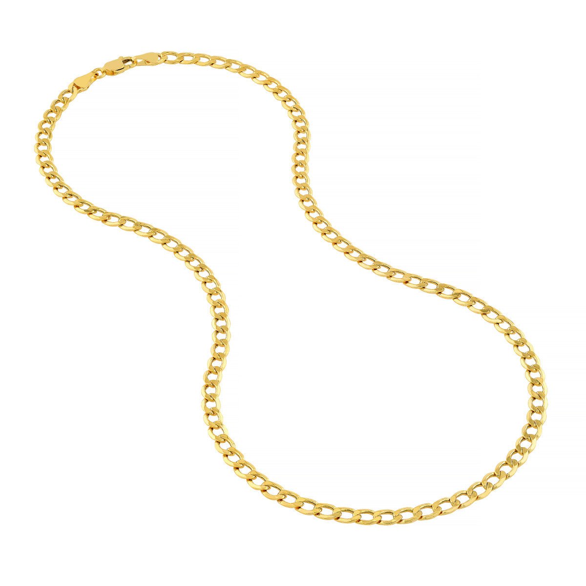 Birmingham Jewelry - 14K Yellow Gold 5.20mm Hollow D/C Curb Chain - Birmingham Jewelry