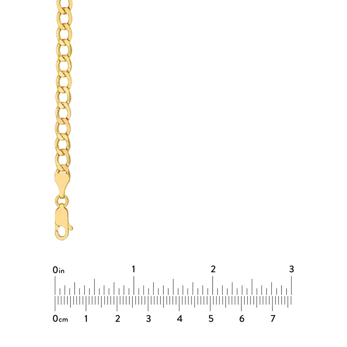 Birmingham Jewelry - 14K Yellow Gold 5.20mm Hollow D/C Curb Chain - Birmingham Jewelry