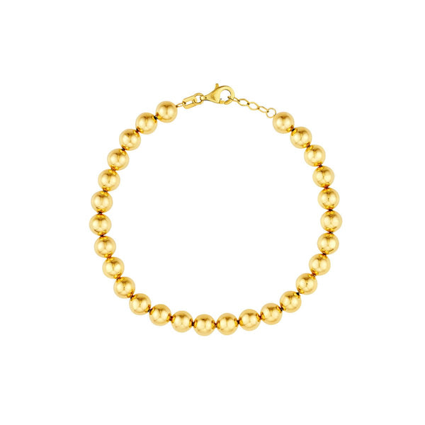 Birmingham Jewelry - 14K Yellow Gold 6.00mm Beaded Bracelet - Birmingham Jewelry