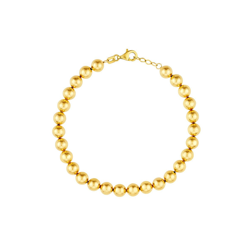 Birmingham Jewelry - 14K Yellow Gold 6.00mm Beaded Bracelet - Birmingham Jewelry