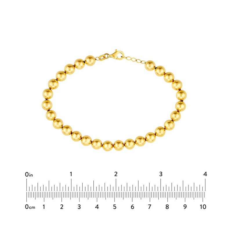 Birmingham Jewelry - 14K Yellow Gold 6.00mm Beaded Bracelet - Birmingham Jewelry