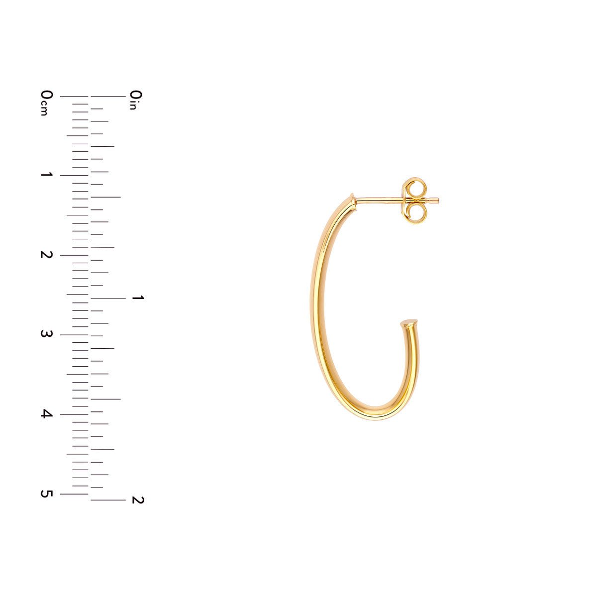 Birmingham Jewelry - 14K Yellow Gold 6.00mm Half Open Hoop Earrings - Birmingham Jewelry