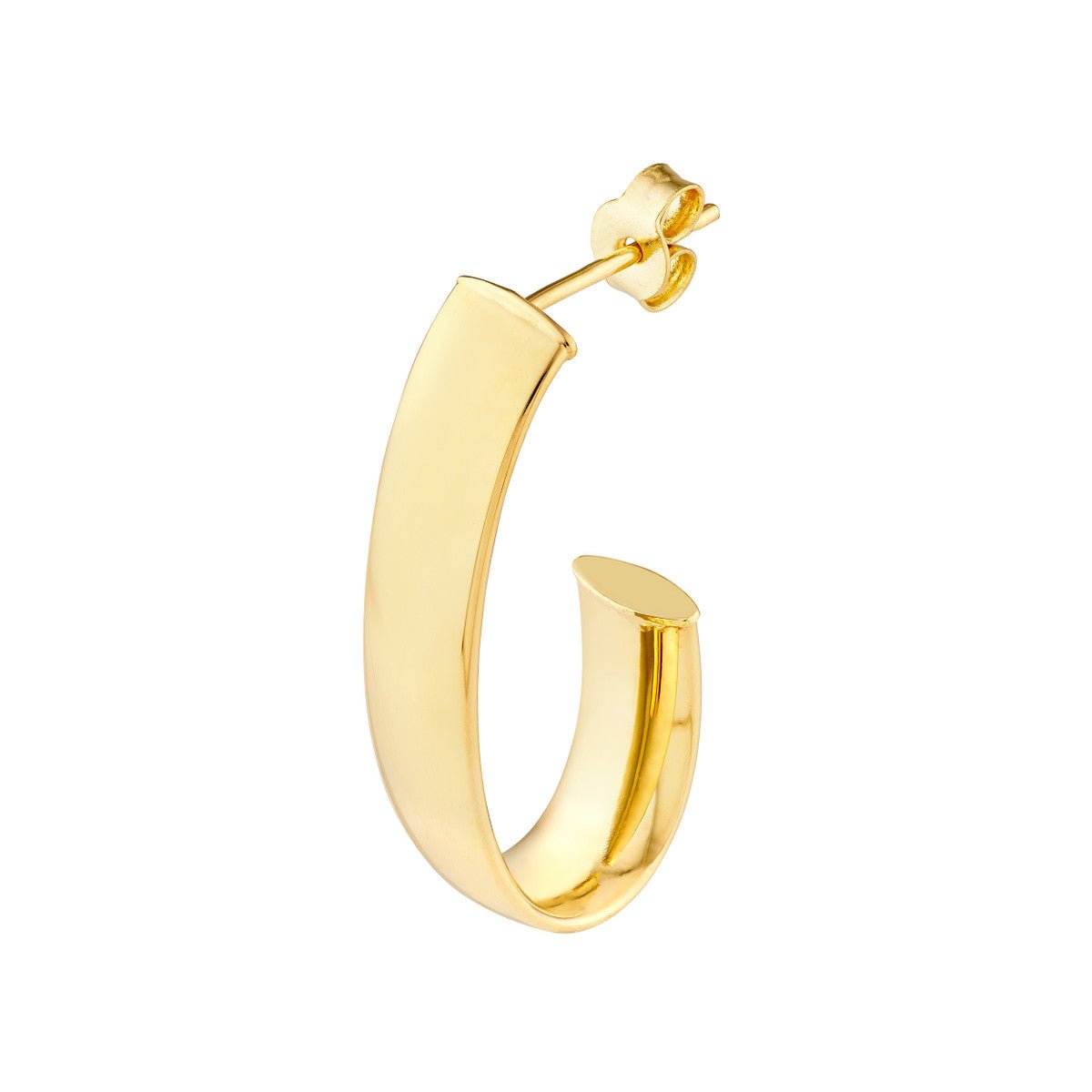Birmingham Jewelry - 14K Yellow Gold 6.00mm Half Open Hoop Earrings - Birmingham Jewelry