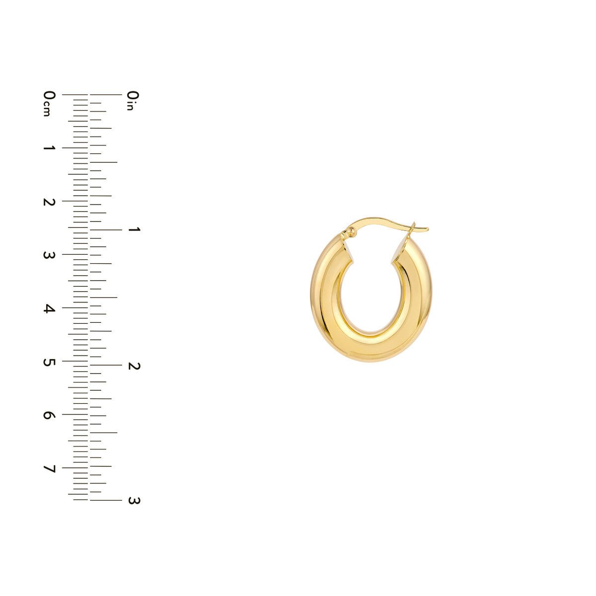 Birmingham Jewelry - 14K Yellow Gold 6.00mm Oval Polished Hoop Earrings - Birmingham Jewelry