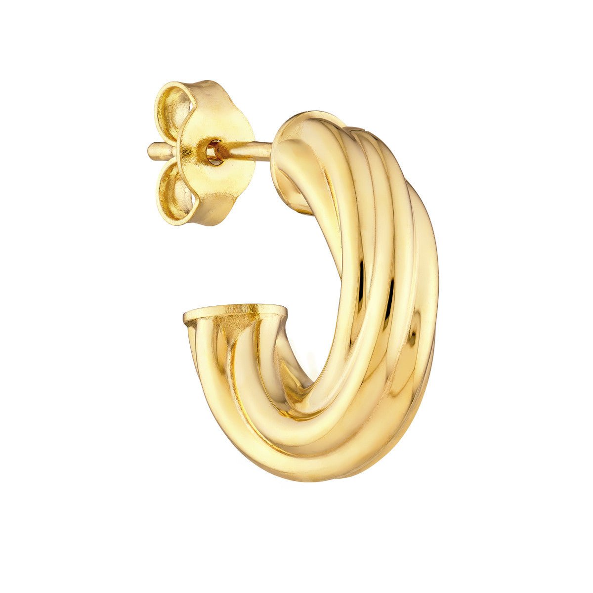 Birmingham Jewelry - 14K Yellow Gold 6.00mm Twisted Open Hoop Earrings - Birmingham Jewelry