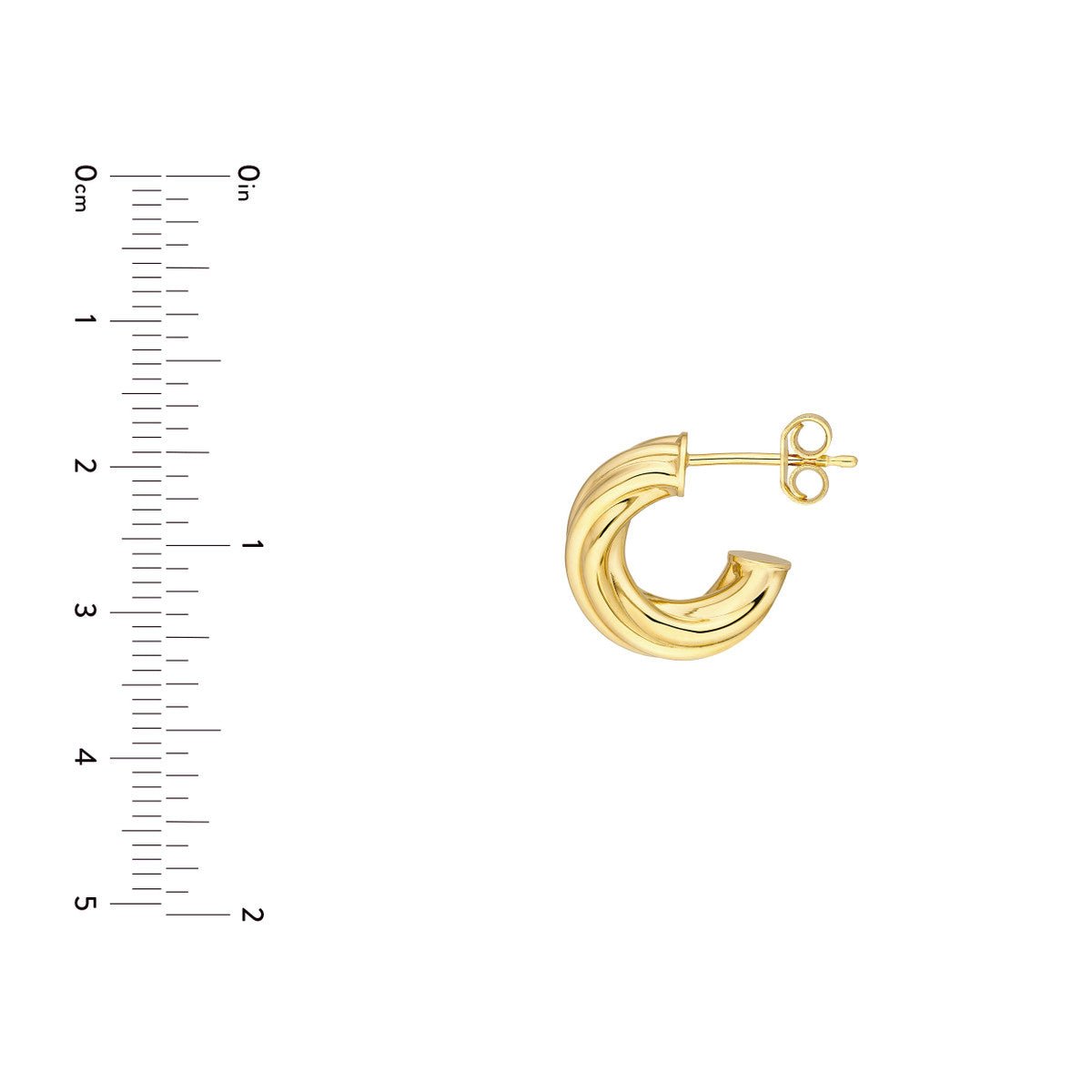 Birmingham Jewelry - 14K Yellow Gold 6.00mm Twisted Open Hoop Earrings - Birmingham Jewelry