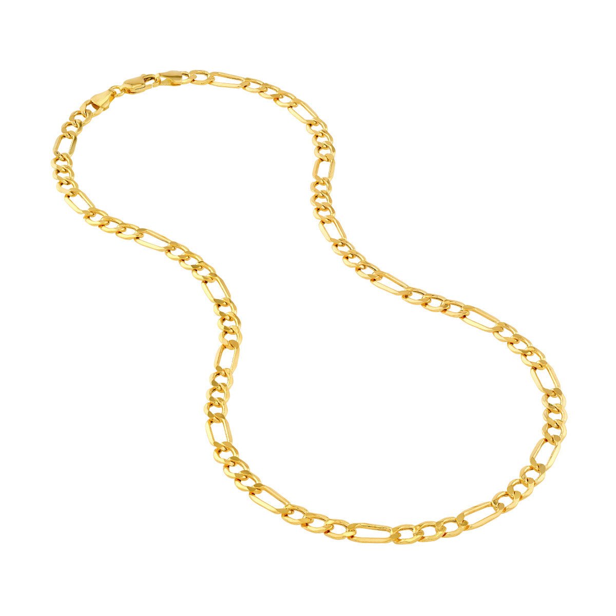 Birmingham Jewelry - 14K Yellow Gold 6.40mm Hollow D/C Figaro Chain - Birmingham Jewelry