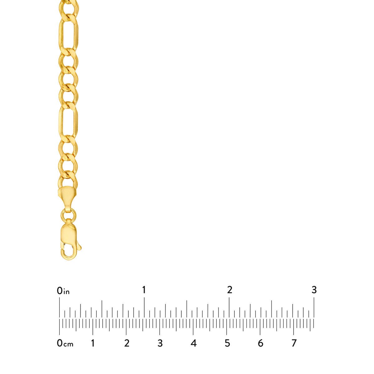Birmingham Jewelry - 14K Yellow Gold 6.40mm Hollow D/C Figaro Chain - Birmingham Jewelry