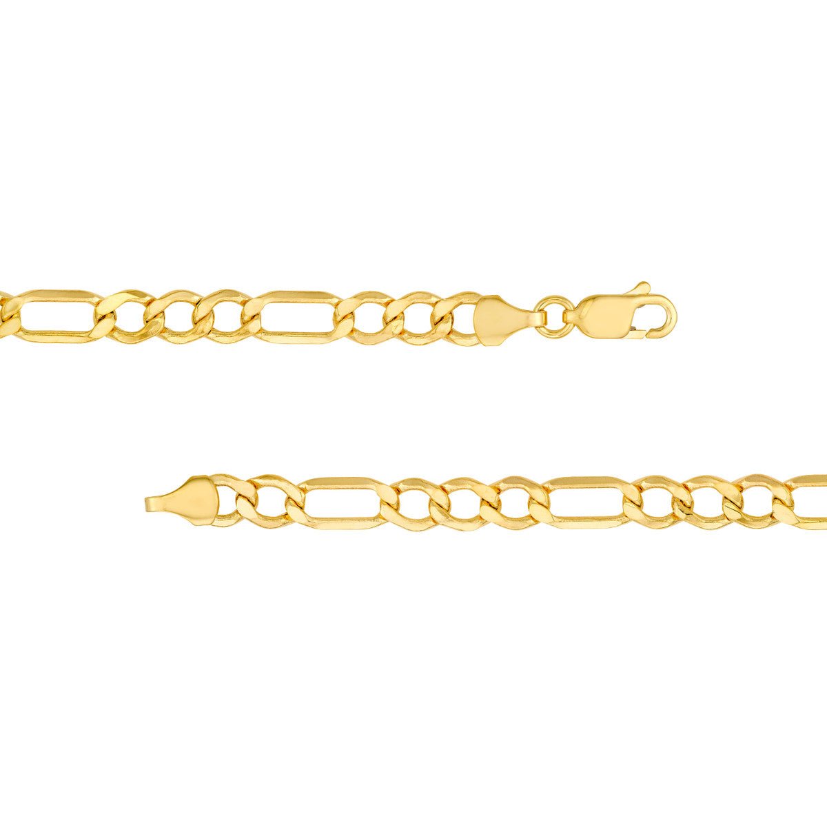 Birmingham Jewelry - 14K Yellow Gold 6.40mm Hollow D/C Figaro Chain - Birmingham Jewelry