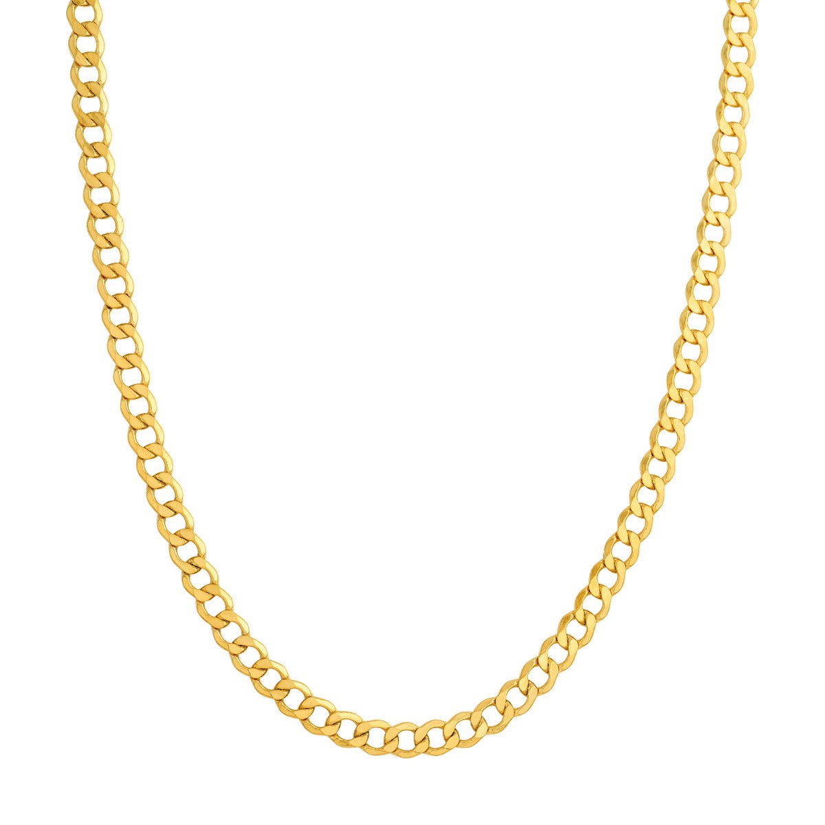 Birmingham Jewelry - 14K Yellow Gold 6.50mm Hollow D/C Curb Chain - Birmingham Jewelry