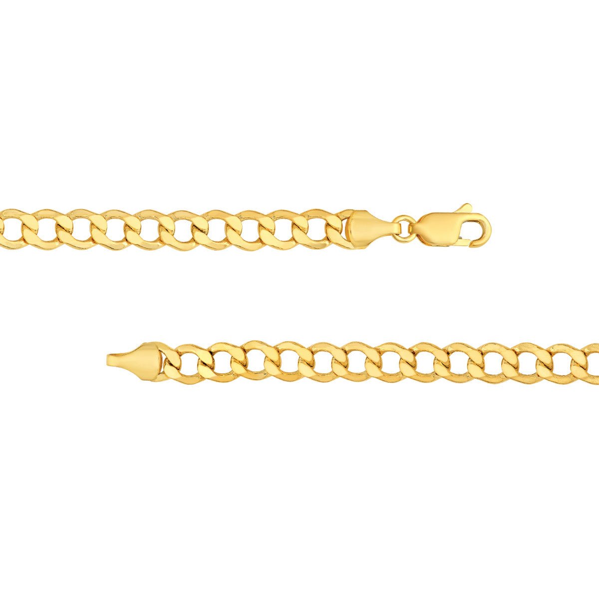 Birmingham Jewelry - 14K Yellow Gold 6.50mm Hollow D/C Curb Chain - Birmingham Jewelry
