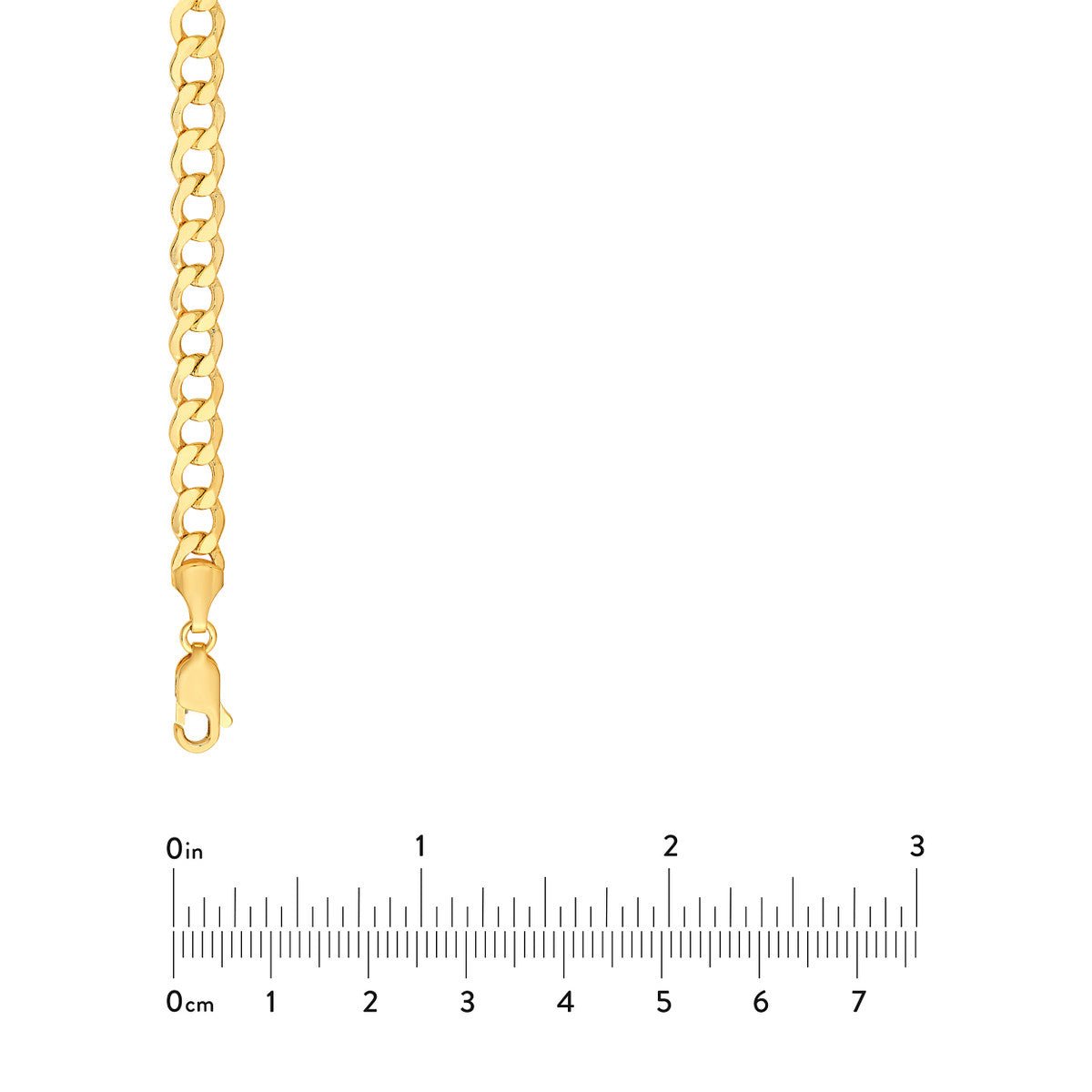 Birmingham Jewelry - 14K Yellow Gold 6.50mm Hollow D/C Curb Chain - Birmingham Jewelry