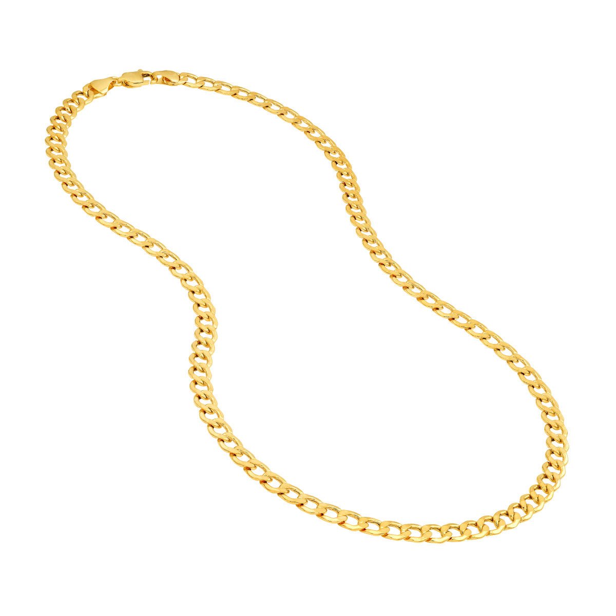 Birmingham Jewelry - 14K Yellow Gold 6.50mm Hollow D/C Curb Chain - Birmingham Jewelry