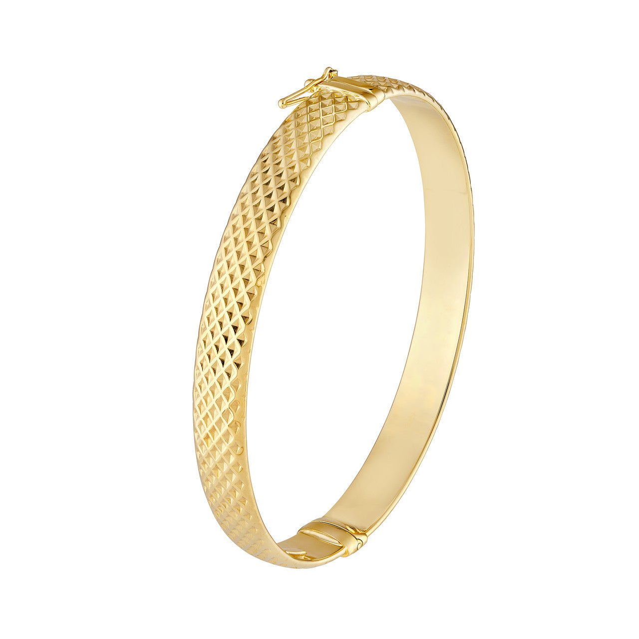 Birmingham Jewelry - 14K Yellow Gold 8.00mm D/C Oval Bangle - Birmingham Jewelry