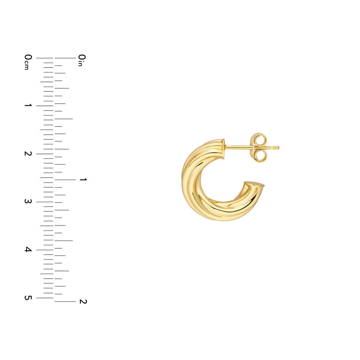Birmingham Jewelry - 14K Yellow Gold 8.00mm Twisted Open Hoop Earring - Birmingham Jewelry