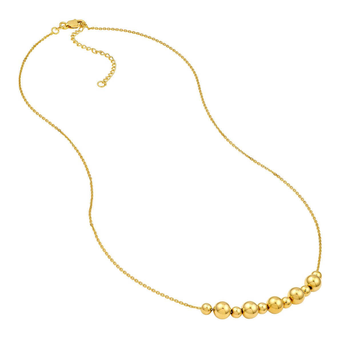 Birmingham Jewelry - 14K Yellow Gold Adjustable Alternating Bead Necklace - Birmingham Jewelry